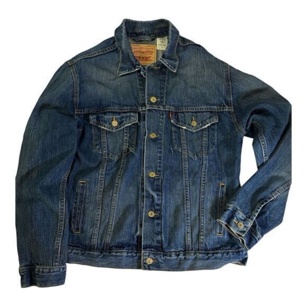 Levi Strauss Jean Jacket Unisex‎ Large Blue Denim Trucker 70507